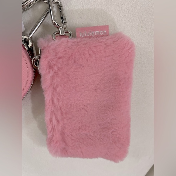 NWT Lululemon Dual Pouch Wristlet Plush Fleece Pink Tide